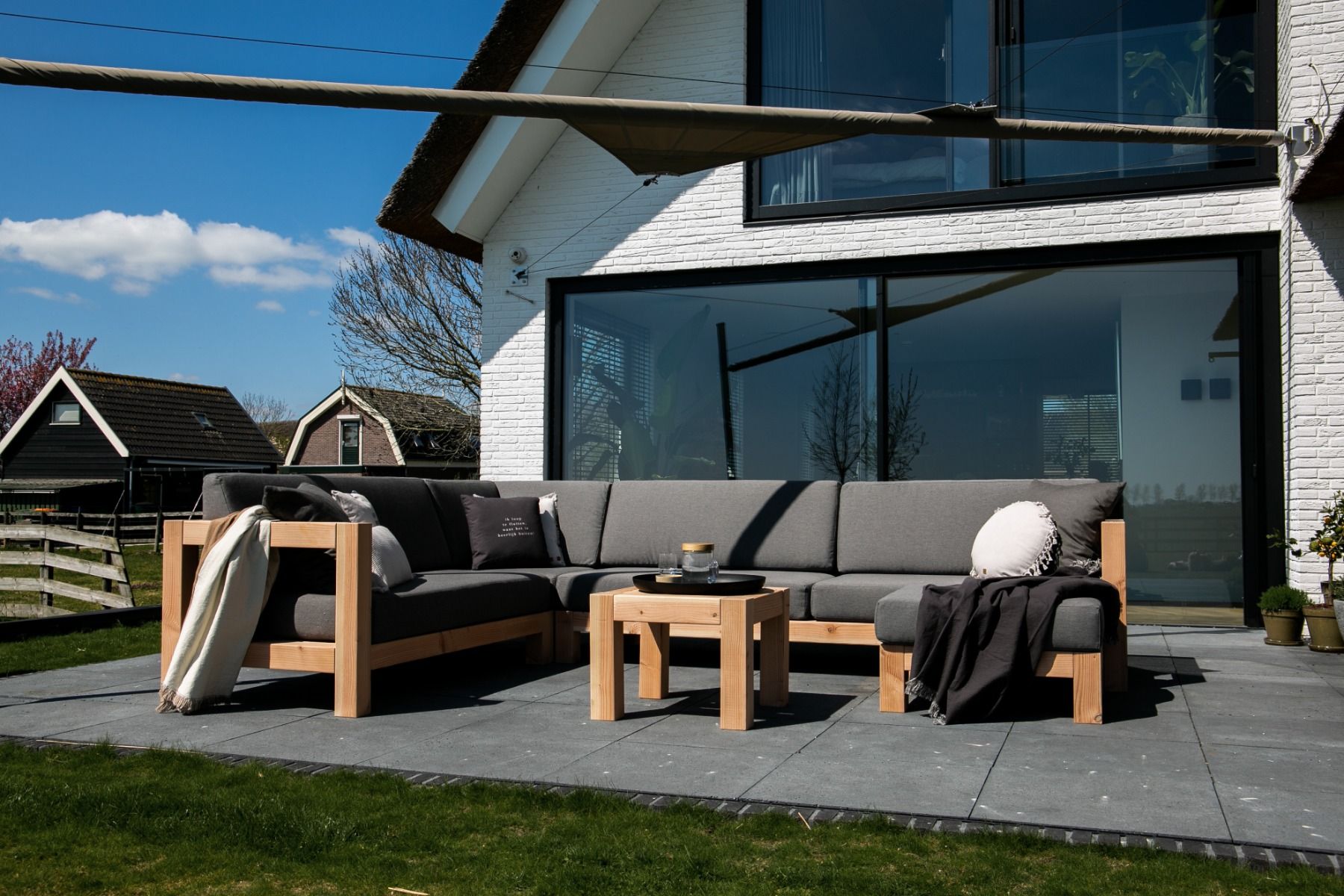 Douglas Hoekbank XL 230x280 cm met kussens 