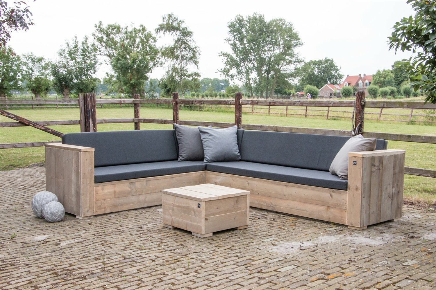 Hoekbank Steigerhout