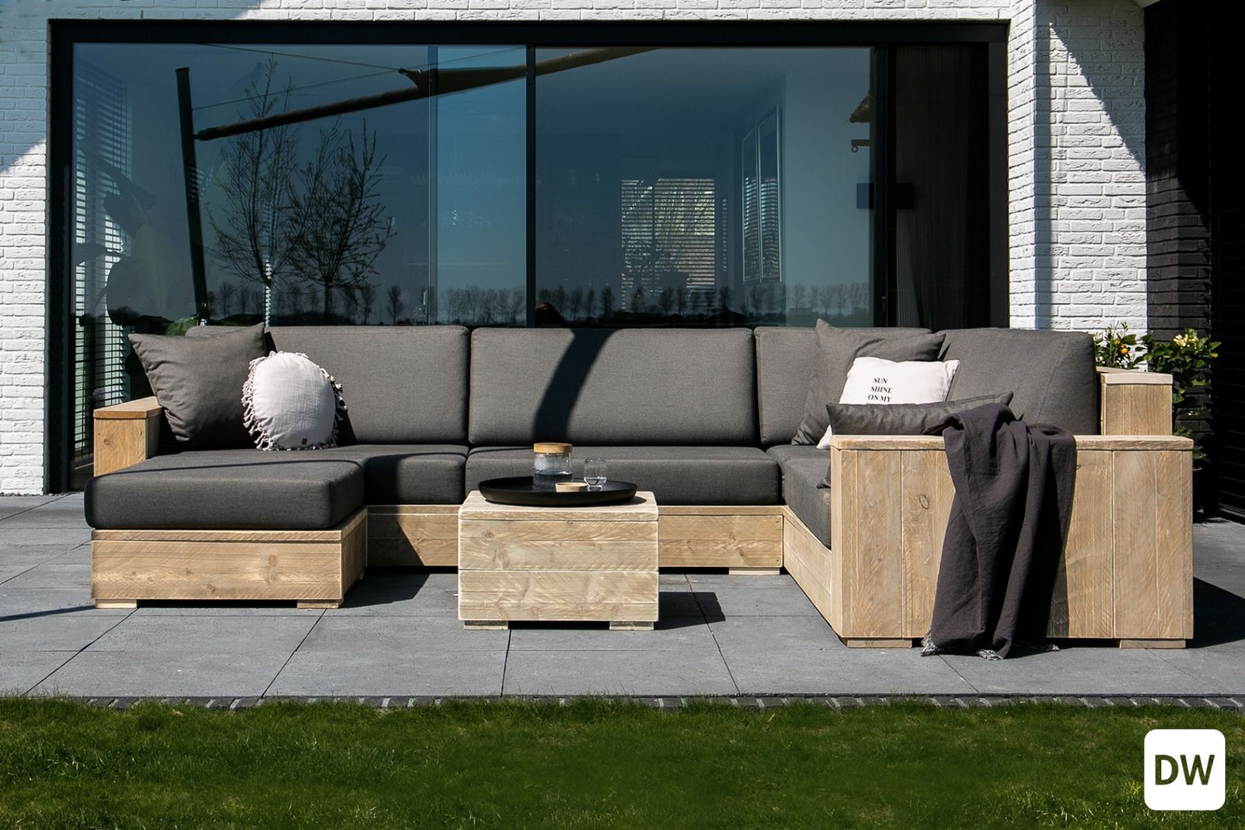 Hoekbank XXL met kussens Aanbieding