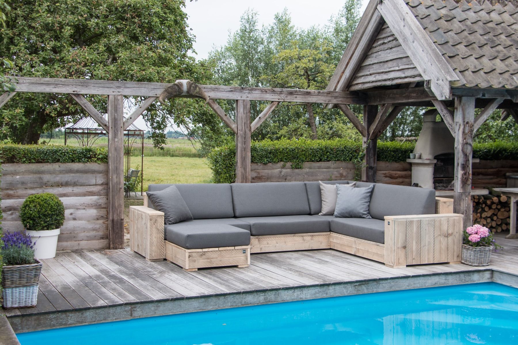 Hoekbank XXL met kussens Aanbieding